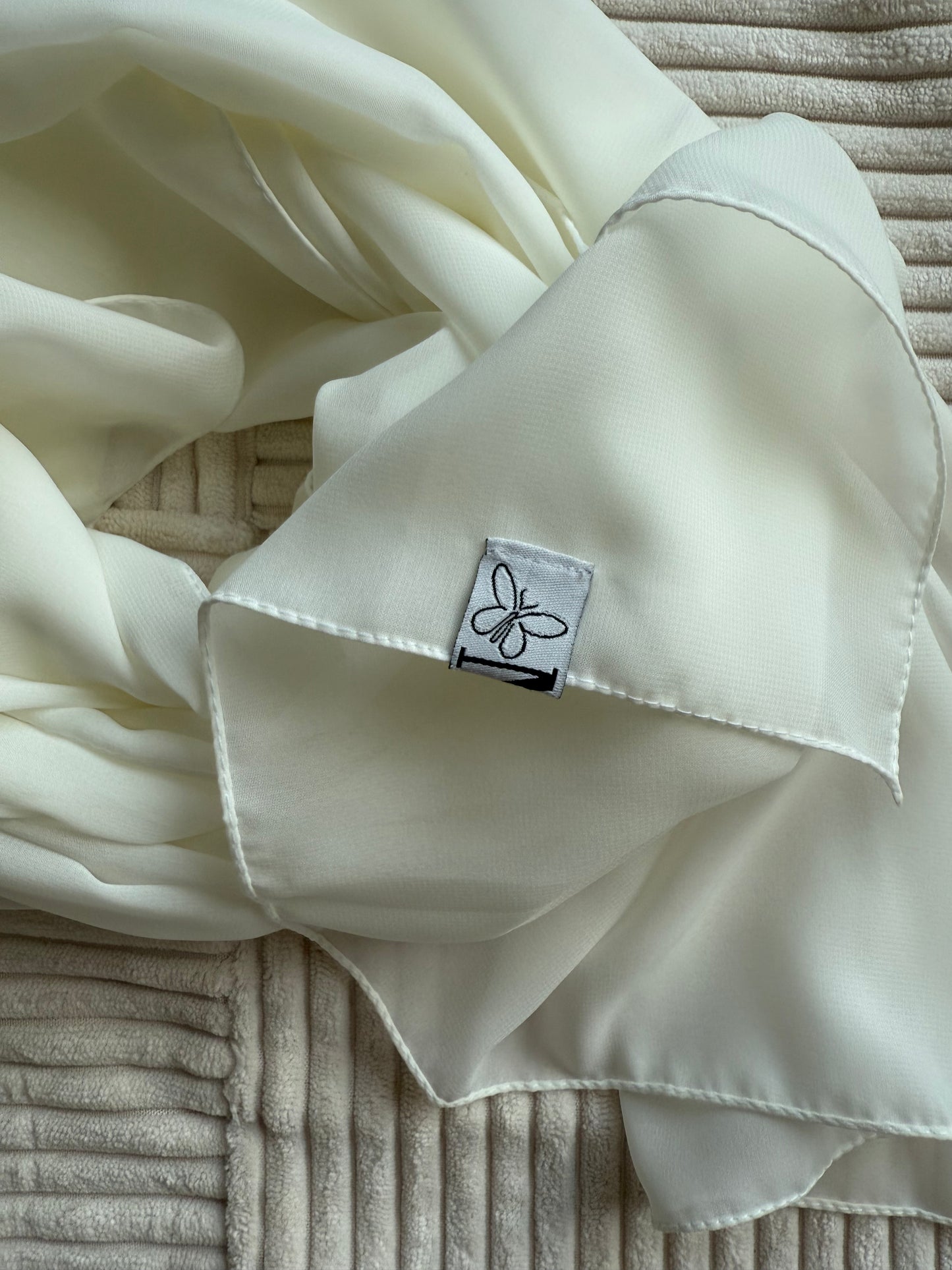 White Premium Powder Chiffon Hijab