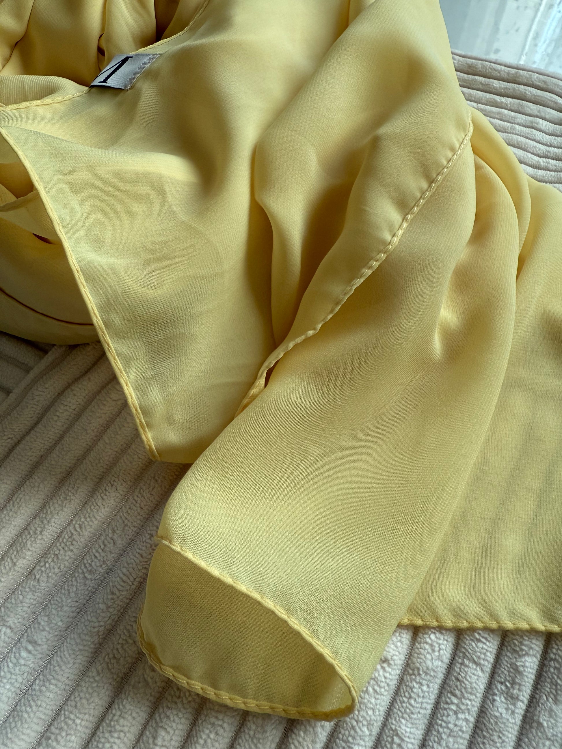 Butter Yellow Powder Chiffon Hijab – Soft & Subtle Glow | Made in Indonesia