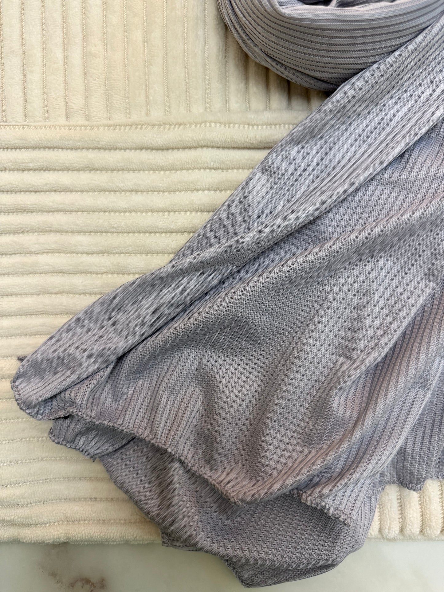 Gray Ribbed Jersey Hijab by The M Essentials