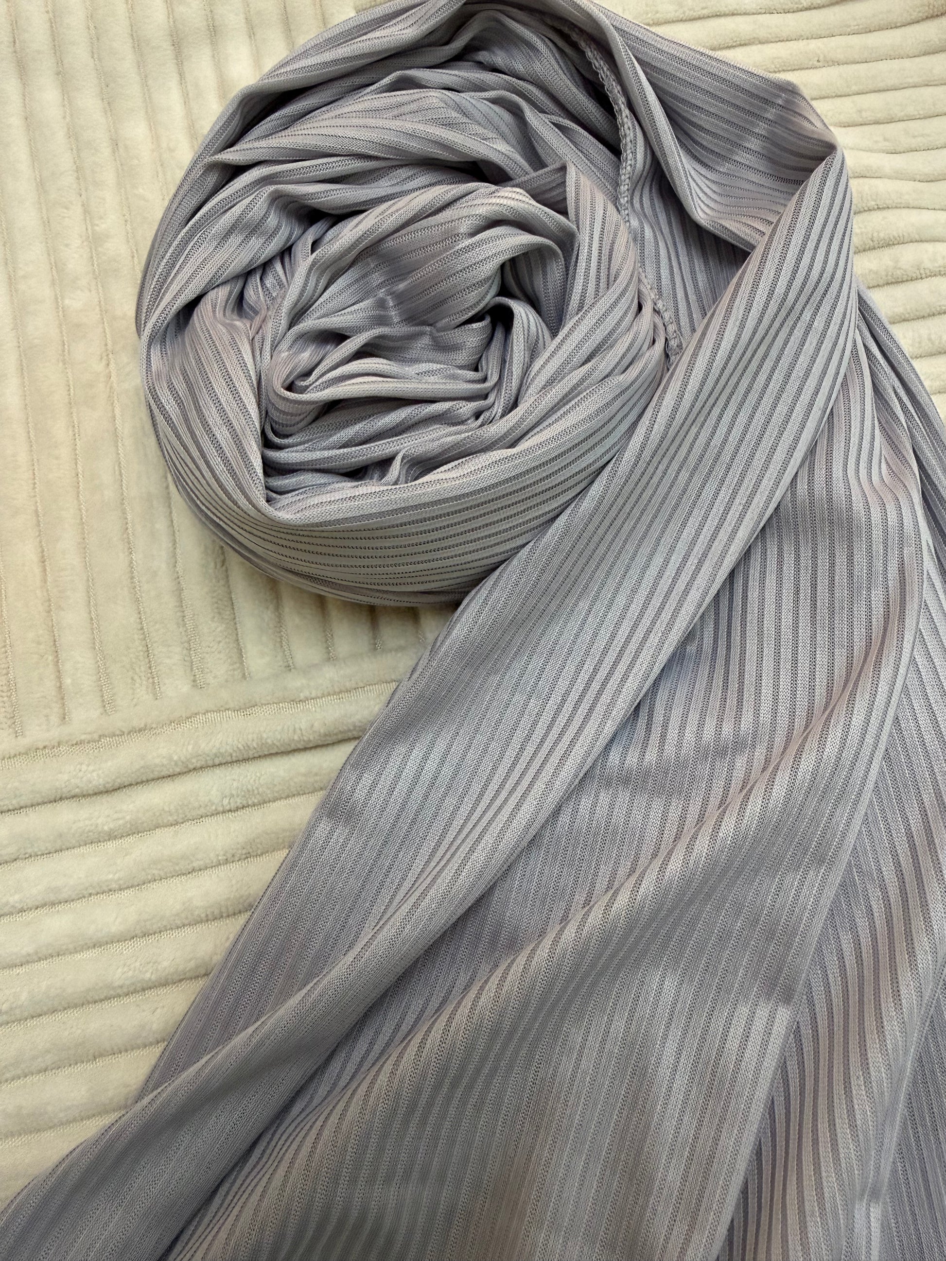 Gray Ribbed Jersey Hijab by The M Essentials