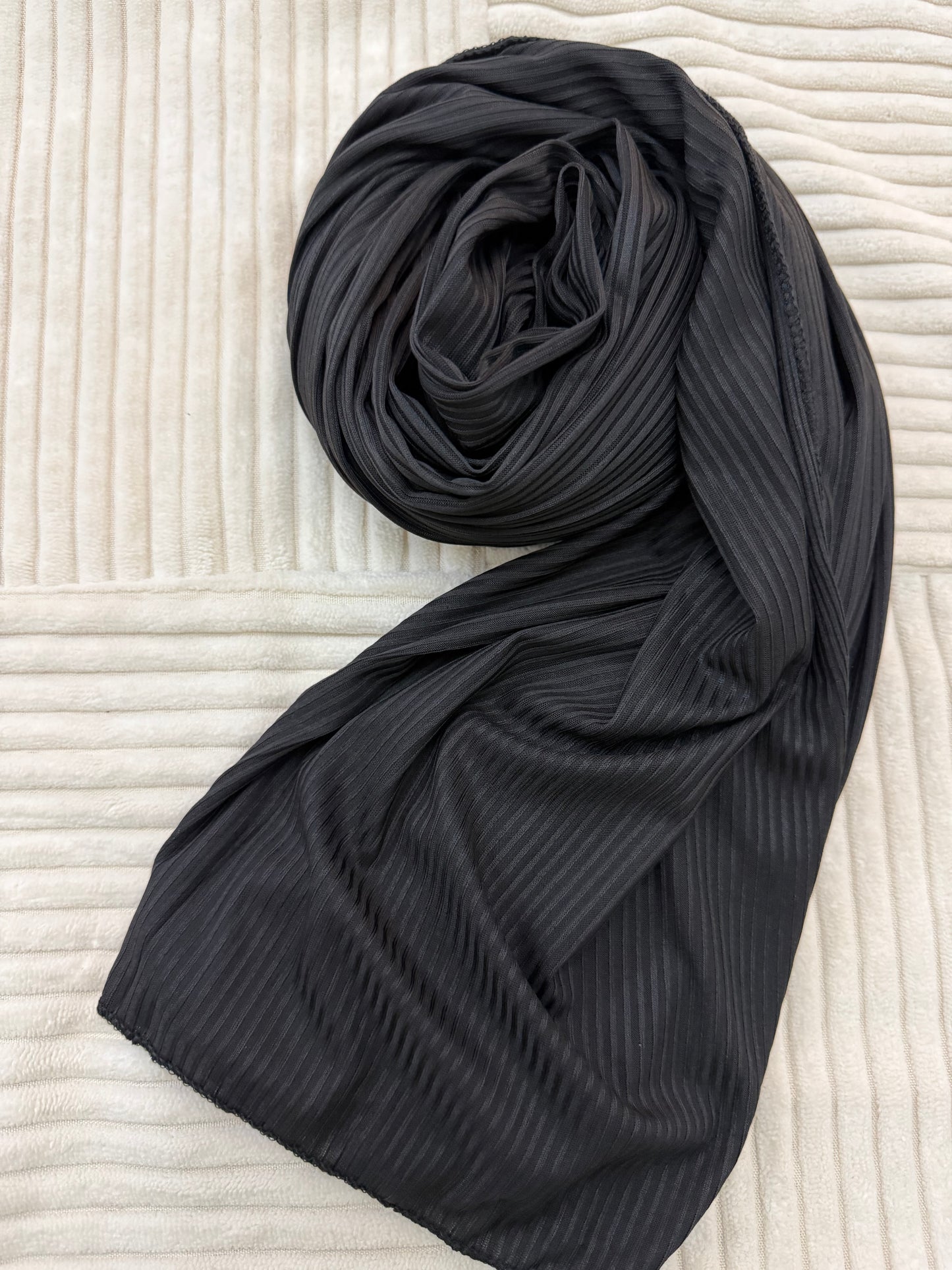 Black Ribbed Jersey Hijab by The M Essentials