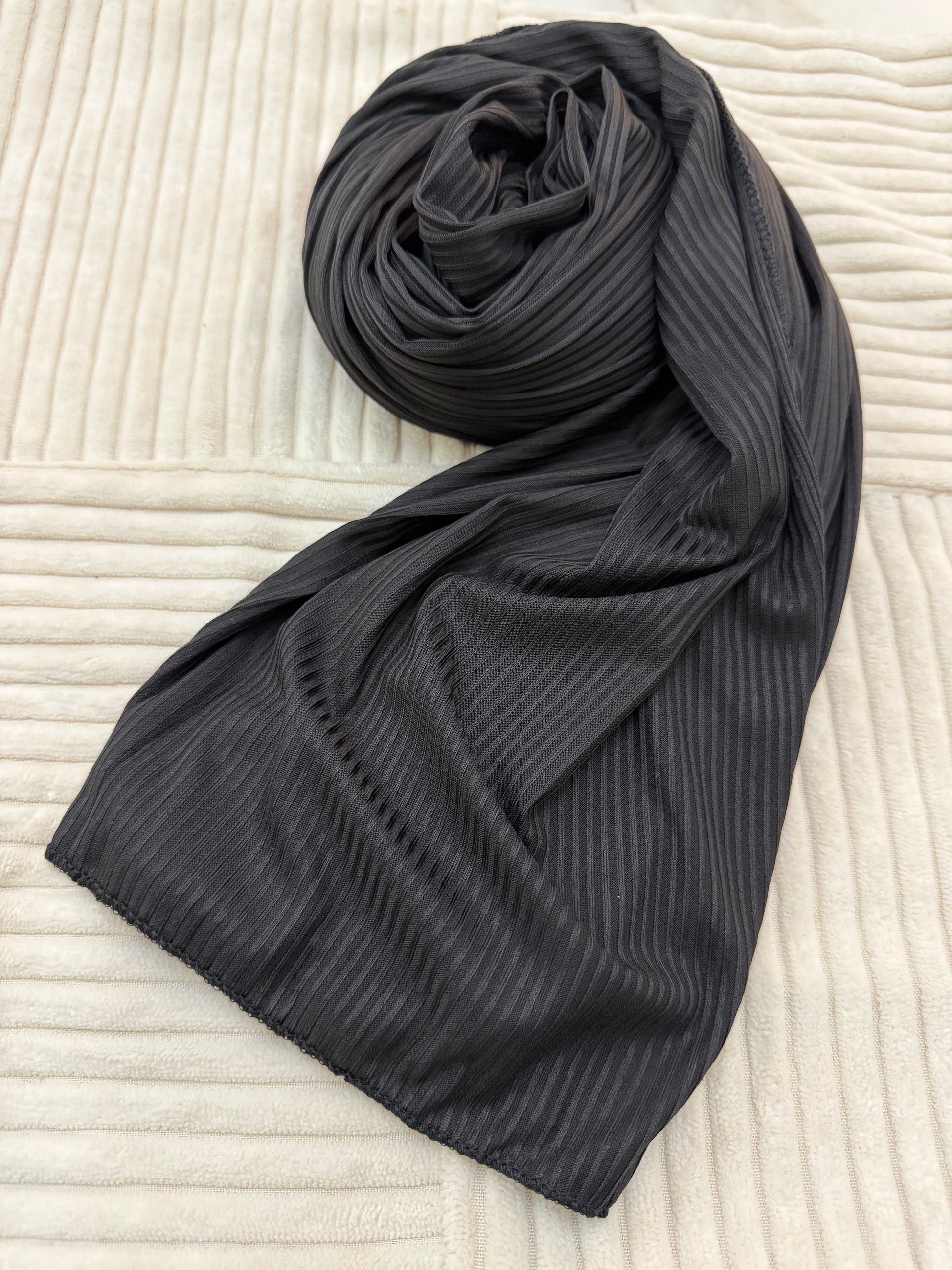 Black Ribbed Jersey Hijab by The M Essentials
