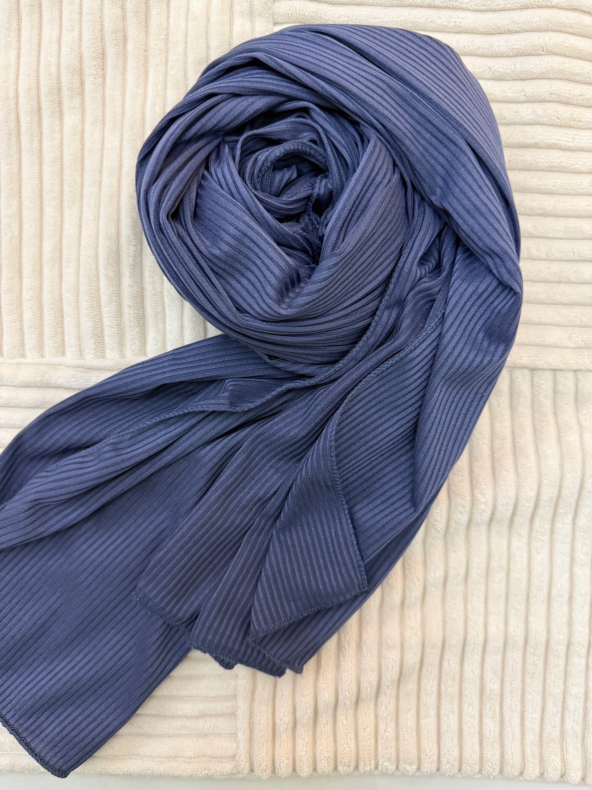 Navy Ribbed Jersey Hijab by The M Essentials