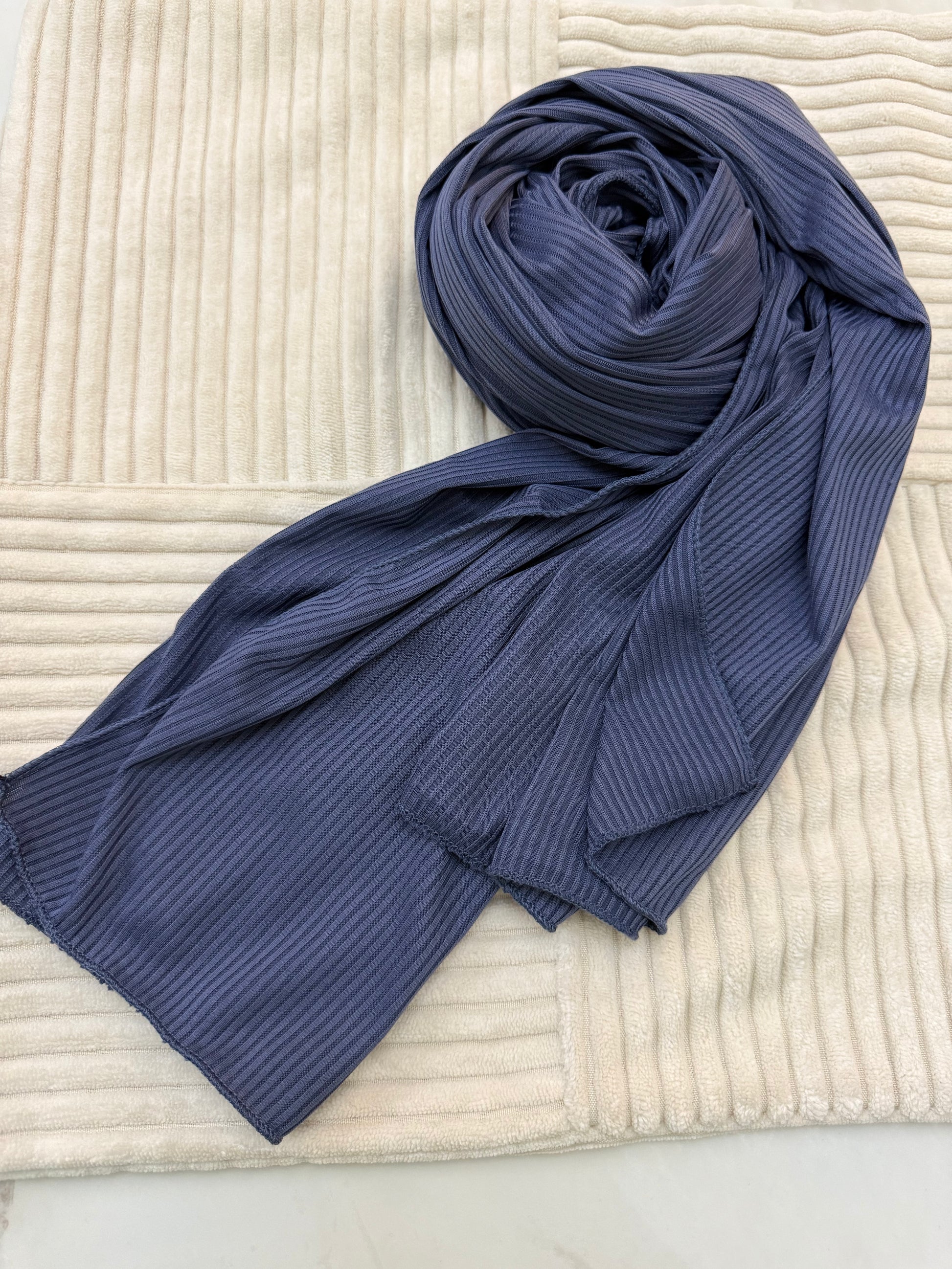 Navy Ribbed Jersey Hijab by The M Essentials