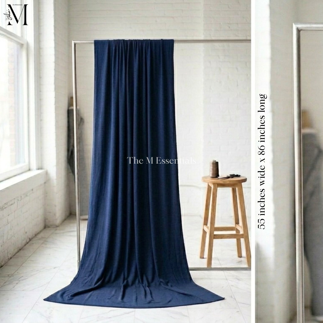 Dark Blue Big Cotton Jersey Hijab