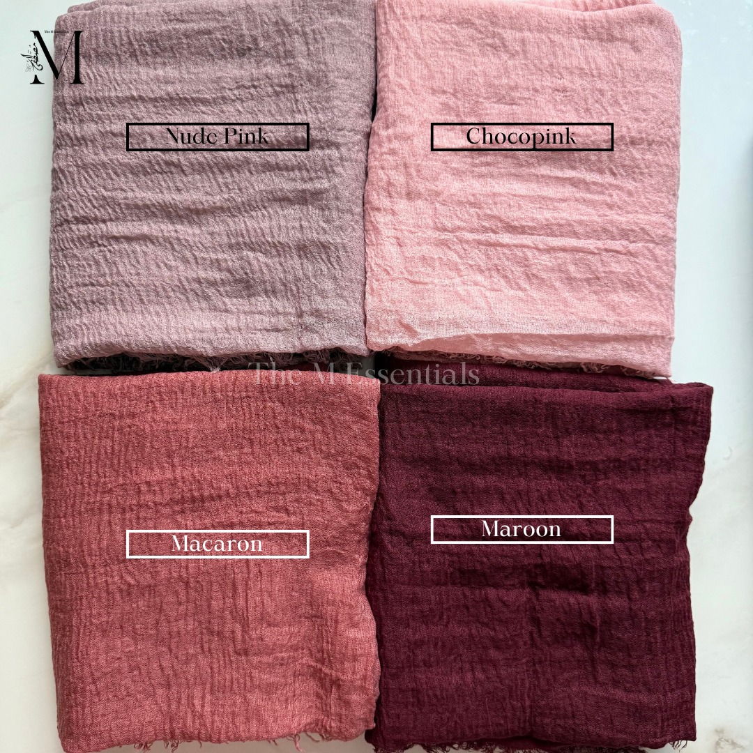 Pastels Crimps Cotton Hijabs Online UAE | Breathable Everyday Hijabs | The M Essentials