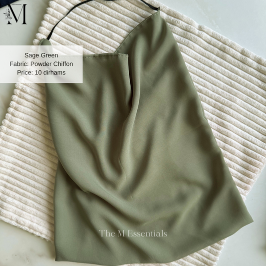 Sage Green Chiffon Niqaab / Veil